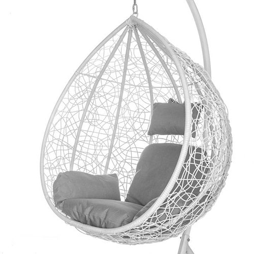 Fotoliu suspendat tip cocon QN-02  alb