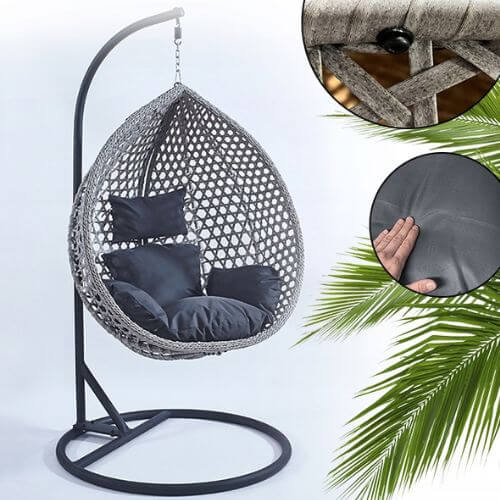 Fotoliu suspendat tip cocon QN-08 gri