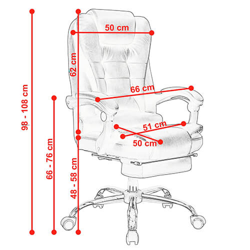 Parametrii scaunului de birou eco piele: