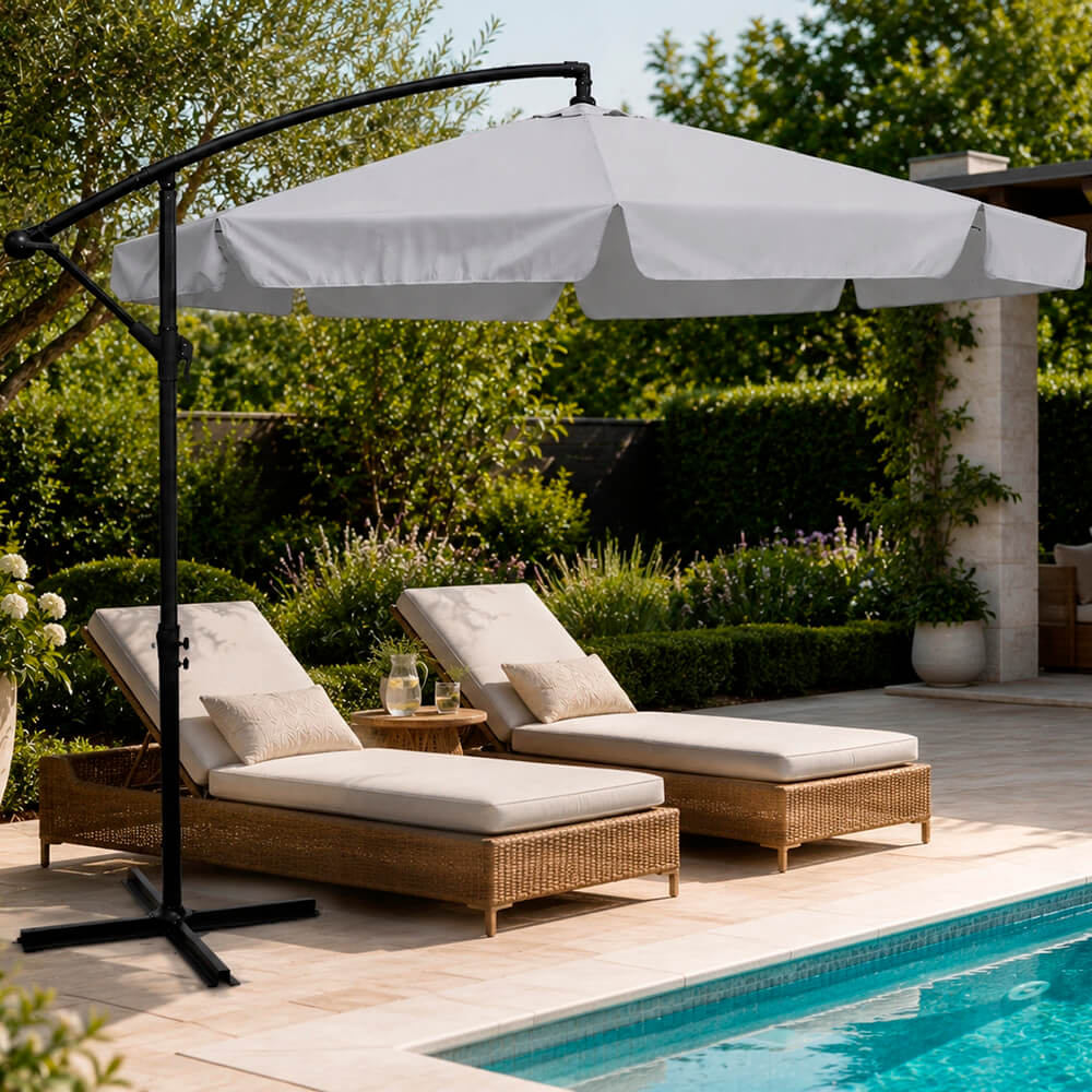 Umbrelă de grădină 350 cm gri deschis