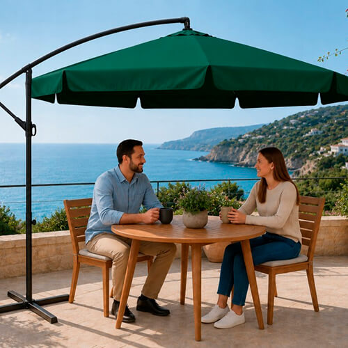 Umbrelă de grădină 350 cm gri deschis
