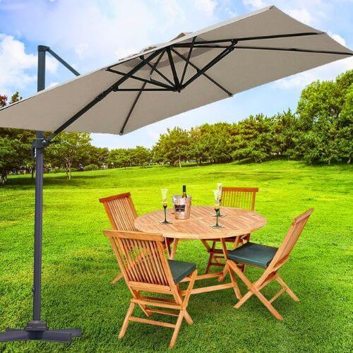 Umbrelă de grădină Roma 420 cm, rotație 360, maro